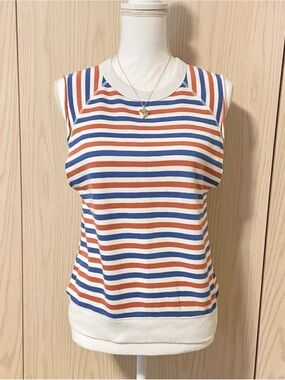 Aerie Shirt Women’s XS Tank Top Red White Blue Striped Nautical Y2K Fisherman